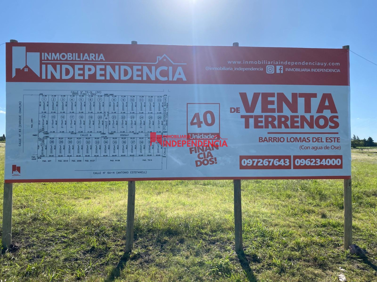 Terreno ID.171 - Barrio Lomas del Este Terrenos financiados con disponibilidad de servicios