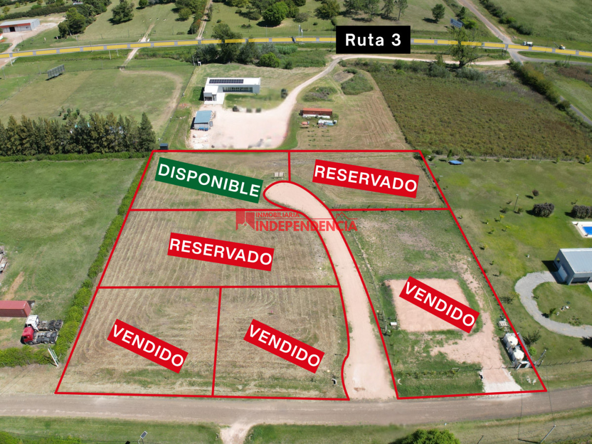 Terreno ID.298 - Último Terreno de 1502 m2 sobre Ruta 3