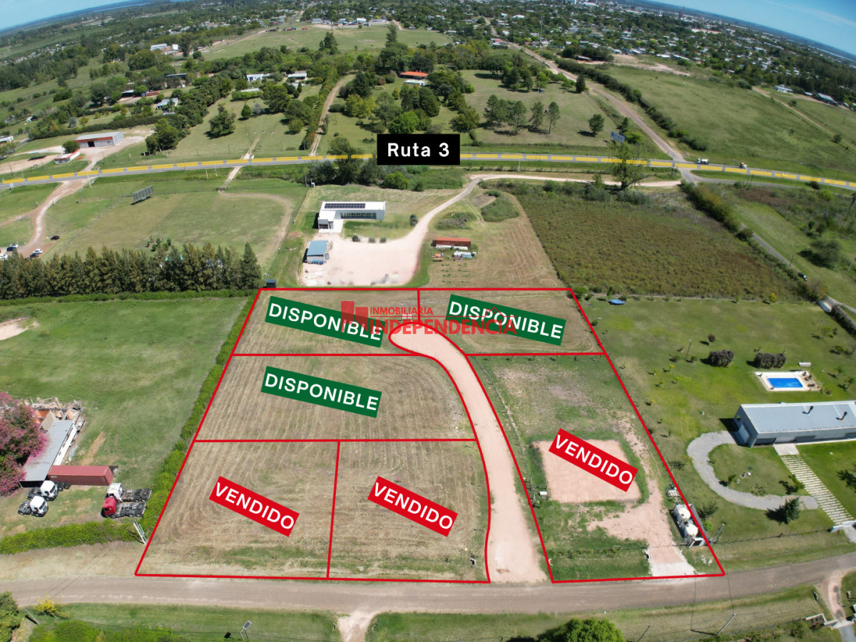 Terreno ID.298 - Terrenos de 1500 m2 sobre Ruta 3