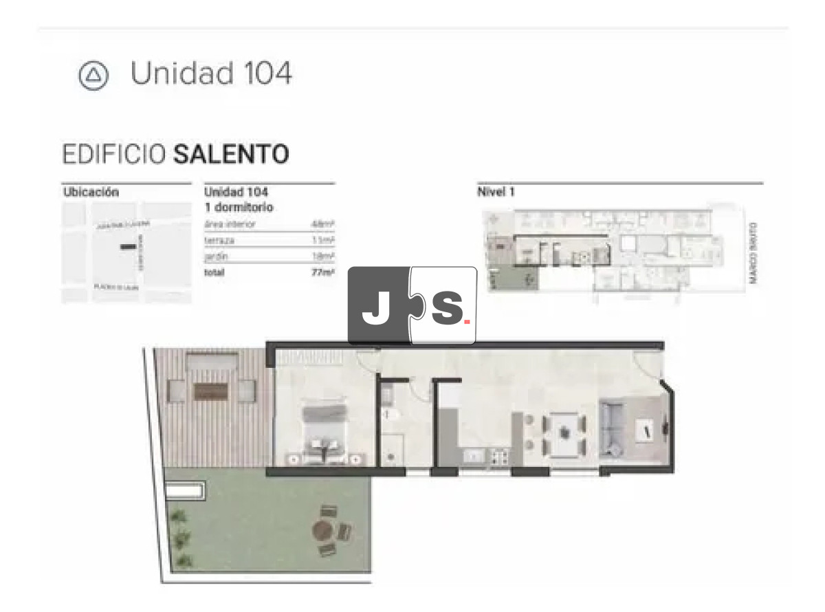 Apartamento ID.3614 - Alquilo apartamento 1 dormitorio, Pocitos 