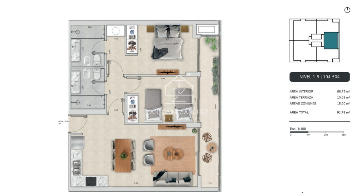 Apartamento ID.923 - Venta 2 Dormitorios Apartamento a estrenar Punta del Este