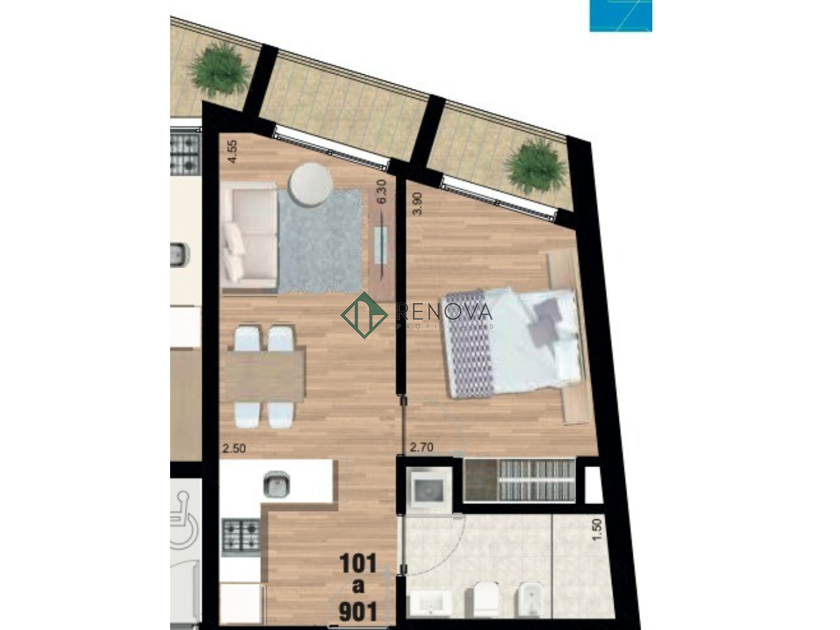Apartamento ID.750 - Venta Apartamento 1 Dormitorio Tres Cruces Montevideo N 