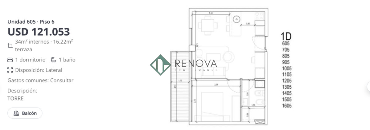 Apartamento ID.845 - Proyecto: 01 VISTA