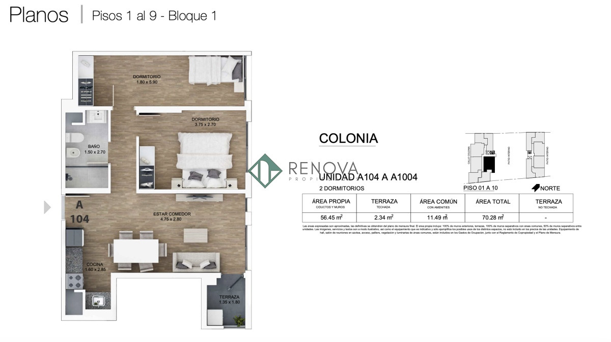 Apartamento ID.646 - Proyecto ONN BE HACHE COLONIA