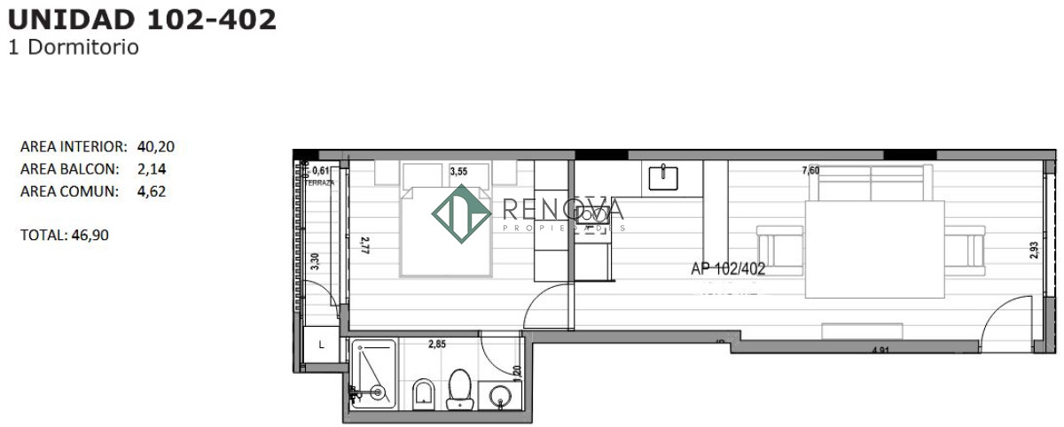 Apartamento ID.571 - Proyecto: Plaza Goes 204 