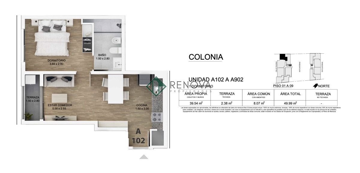 Apartamento ID.646 - Proyecto ONN BE HACHE COLONIA