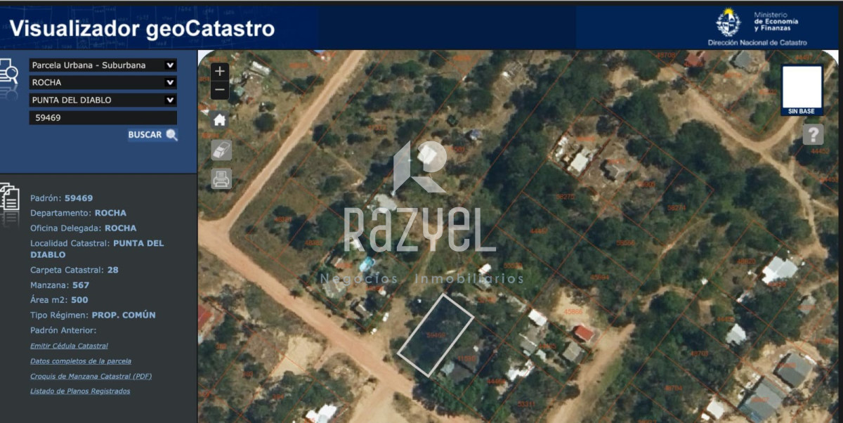 Terreno ID.579 - Terreno en Punta del Diablo Padron 59469 16 mts x 31,25 mts