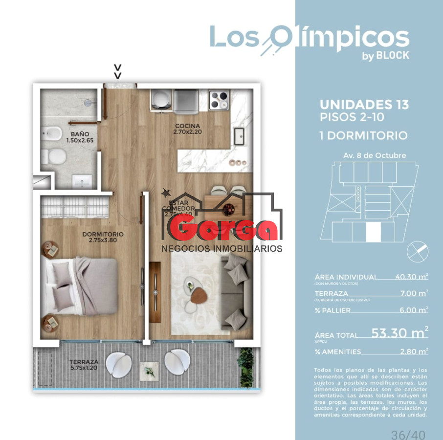 Apartamento ID.466 - Edificio Los Olímpicos, unidades de 1 dormitorio 