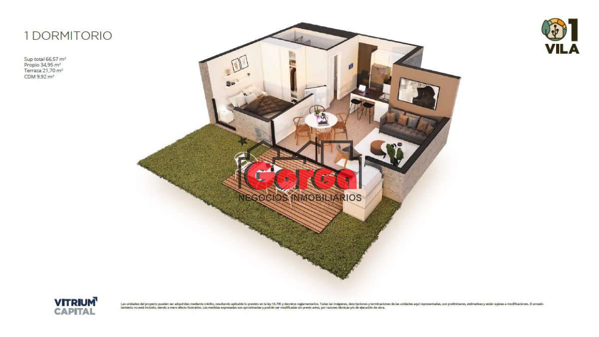 Apartamento ID.471 - Apartamento de 1 dormitorio con terraza en planta baja