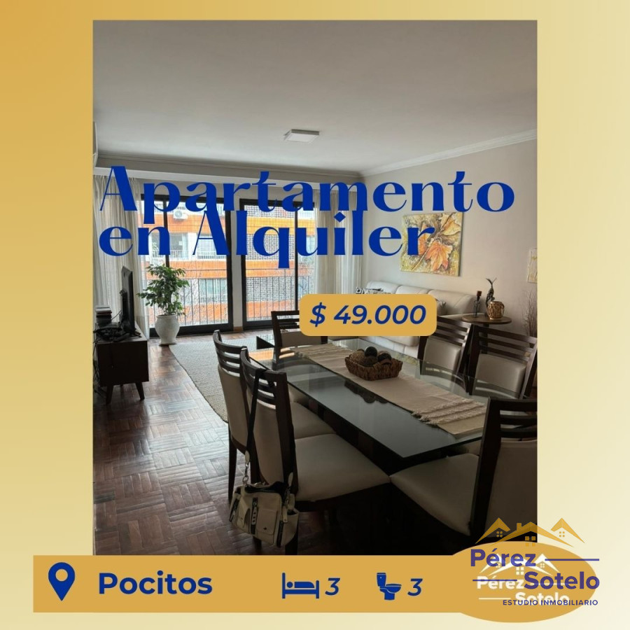 Apartamento ID.8 - Alquiler Apto Pocitos. 3 Dormitorios