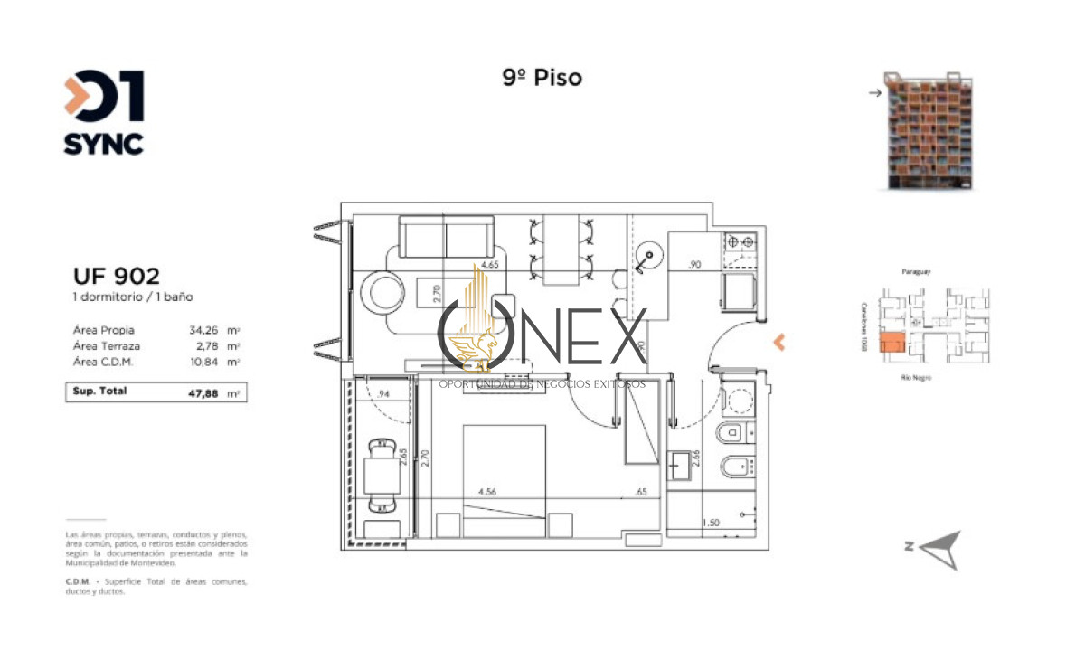 Apartamento ID.3747 - Venta de Apartamento de 1 dormitorio con cochera 