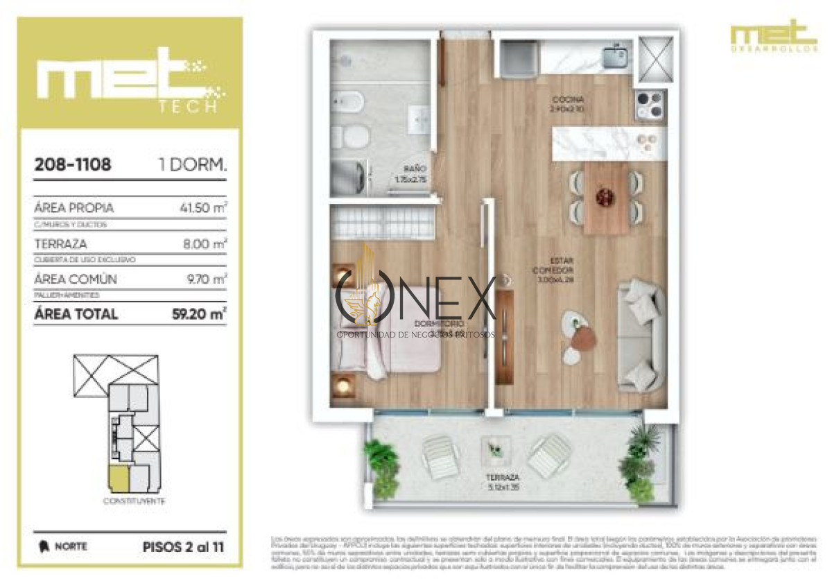 Apartamento ID.3663 - Estilo de vida urbano - Venta Ap. Cordon 1D Frente Terraza Amenities 