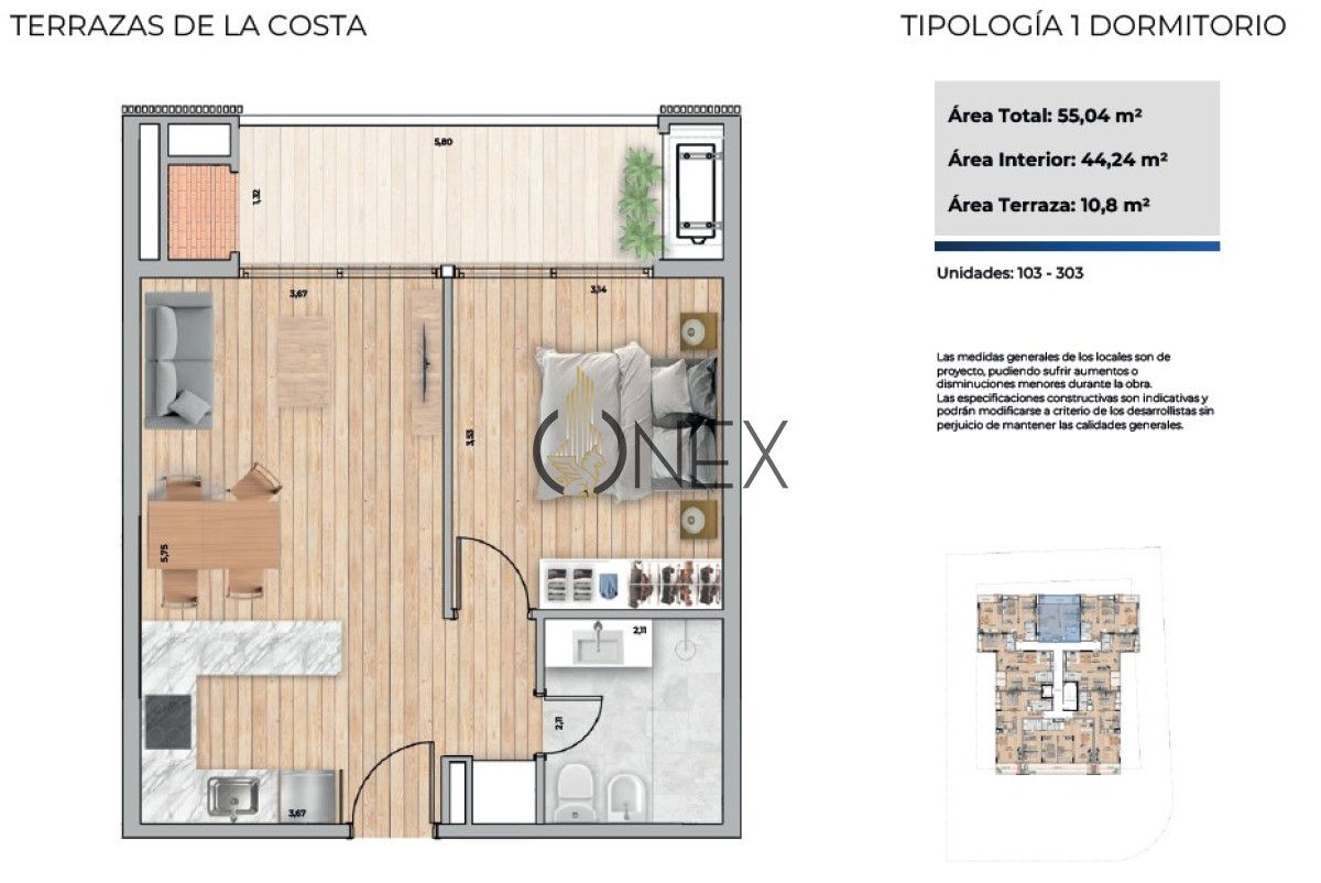 Apartamento ID.2773 - VENTA Apartamento 1 dormitorio en Ciudad de la Costa, Lagomar