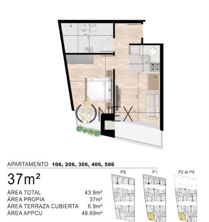 Apartamento ID.3251 - Apartamento de 1 Dormitorio en Venta ubicado en Tres Cruces, Montevideo