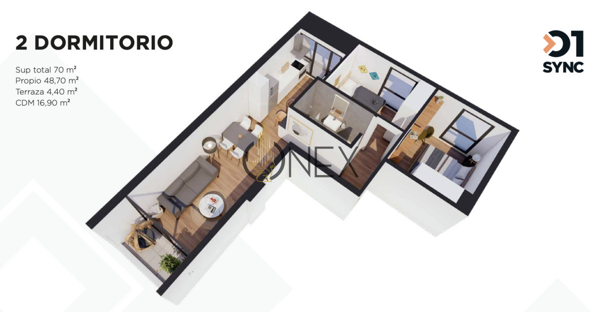Apartamento ID.3221 - Apto a estrenar 2 Dormitorios con Domotica !