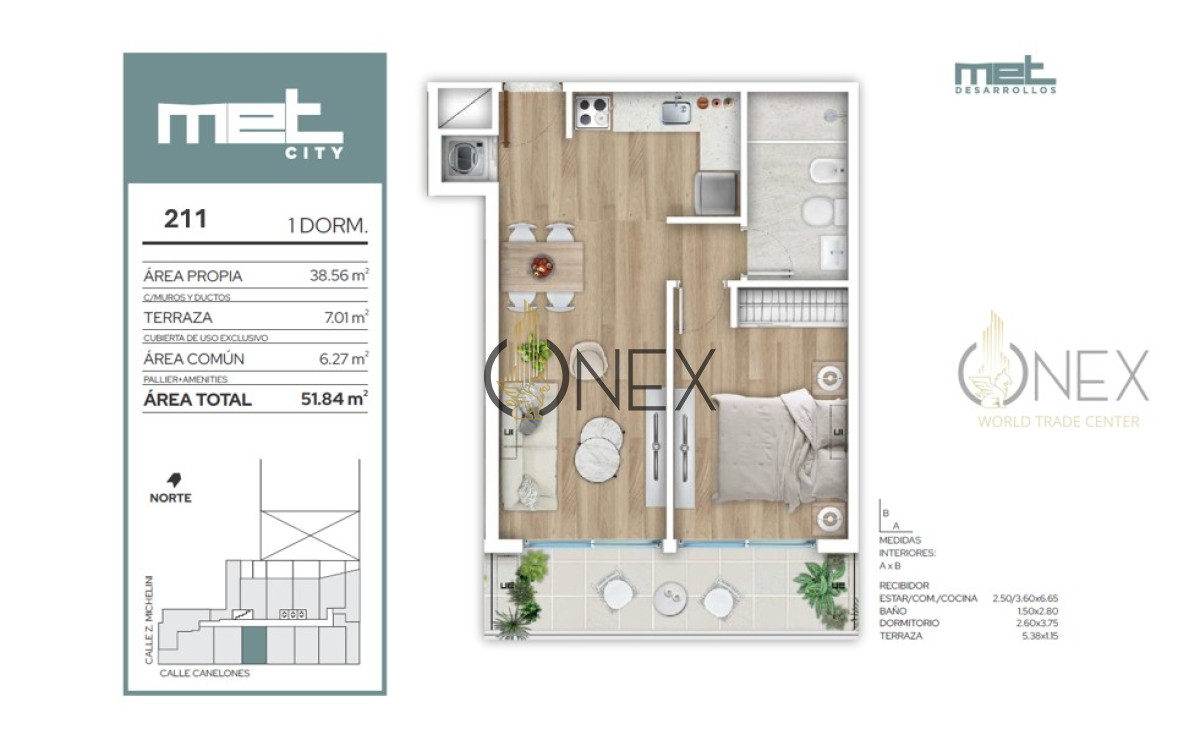 Apartamento ID.2375 - Venta Apartamento de 1 Dormitorio con Piscina