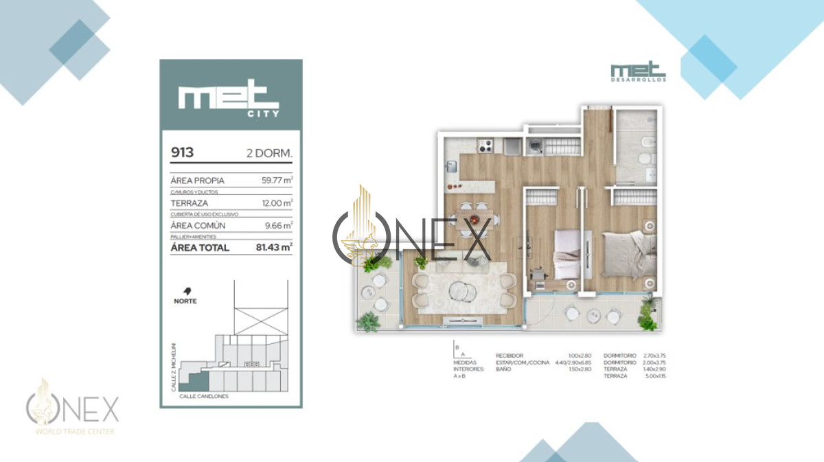 Apartamento ID.2372 - Al frente Apto. de 2 Dormitorios con 2 balcones en el centro de MVD