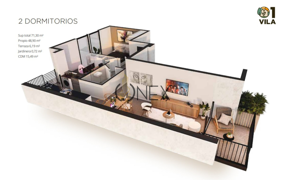 Apartamento ID.2291 - Apartamento con Terraza propia 2 dormitorios 