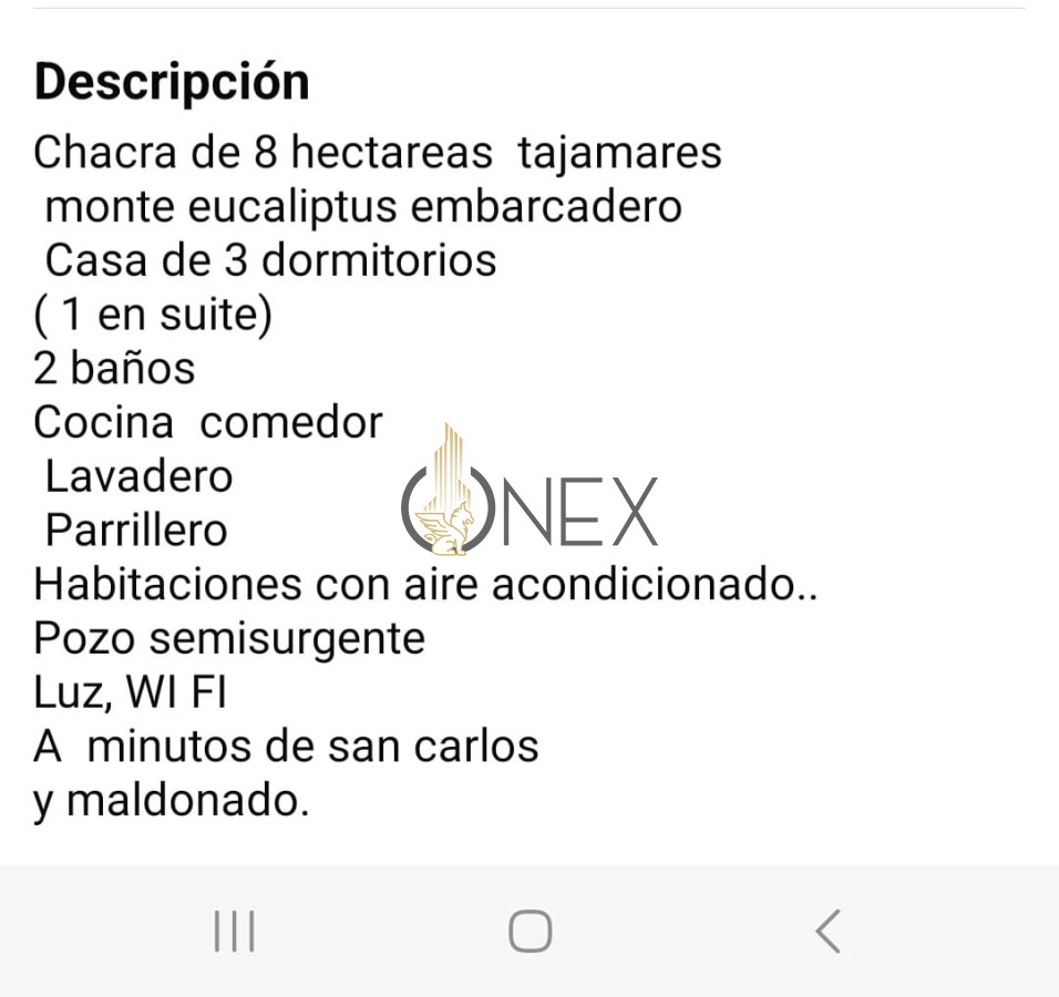 Chacra ID.2493 - Venta de Chacra de 8 Ha con casa 