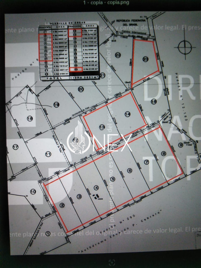 Chacra ID.4867 - Venta de chacras 5hts Autodromo Rivera