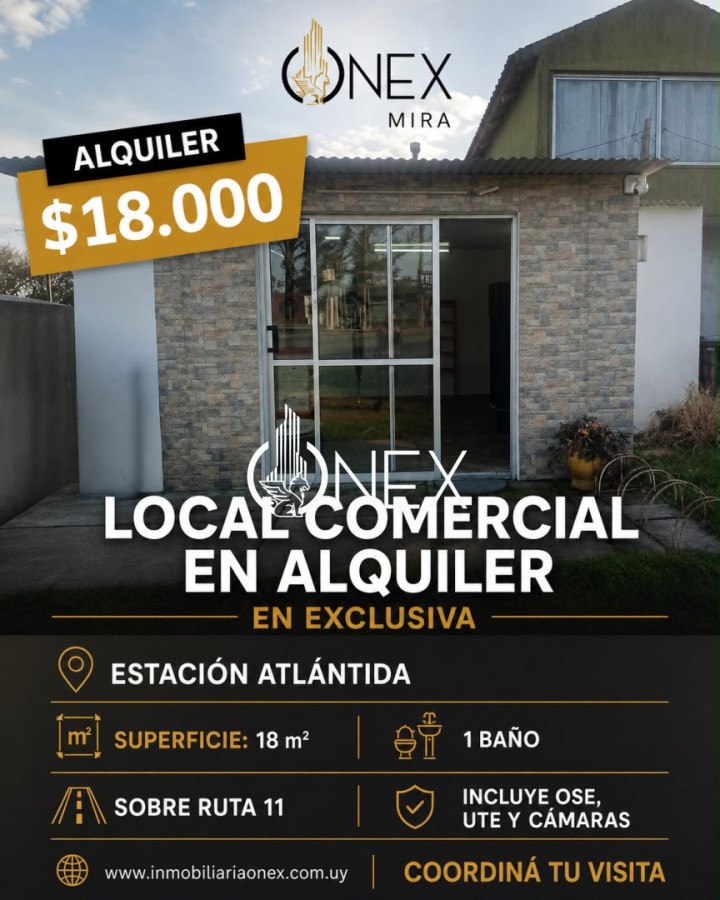 Local Comercial ID.4730 - ALQUILER - Local Comercial en Estación Atlántida  en exclusiva