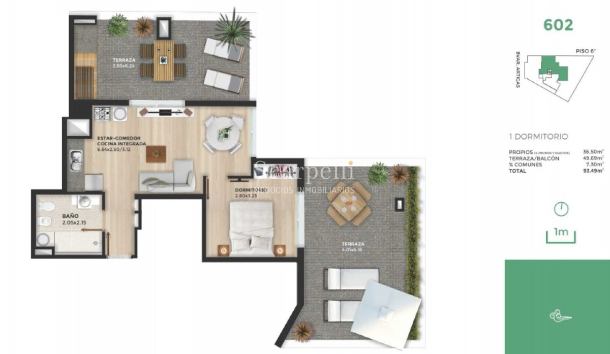 Apartamento ID.10806 - Estrena Octubre 2020 Próximo Tres Cruces: Blvar. Artigas y Nueva Palmira: 2dormitorios + garaje opcional.-