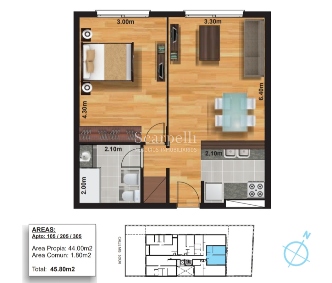 Apartamento ID.13331 - Apartamento 1 dormitorio en Edificio Latius Malvín a pasos de Rambla