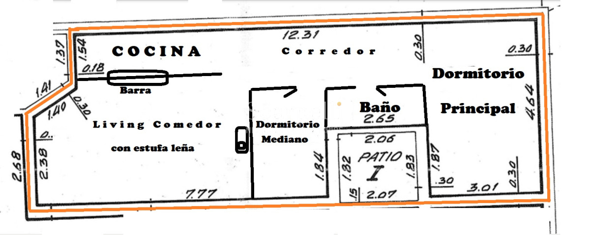 Apartamento ID.14965 - Alquiler Pocitos Apartamento Contrafrente  2 dormitorios Proximo Plaza Varela estufa leña patio