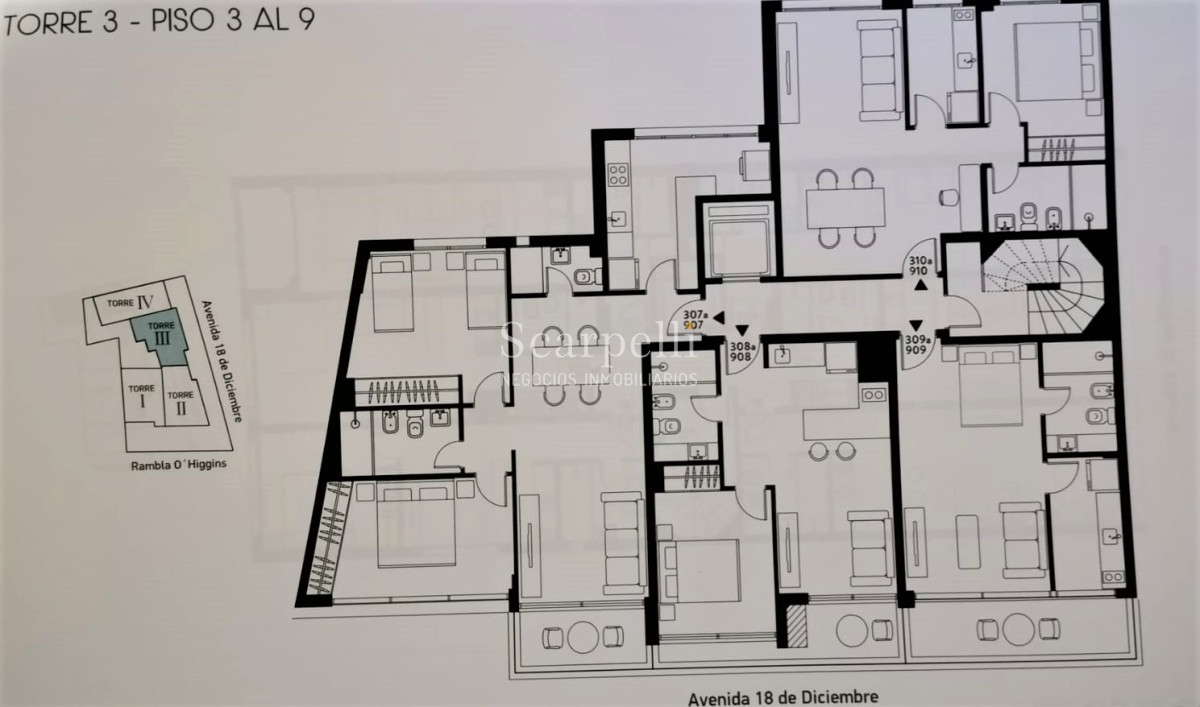 Apartamento ID.16614 - A estrenar apartamento Torre Arenas frente a Playa Malvín a mts. del Centro Comercial Orinoco.-