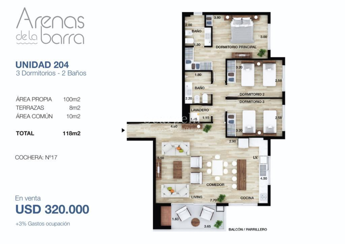 Apartamento ID.30927 - Estrene Diciembre 2022 en Rambla de Barra de Carrasco: Primera Línea con Excelente Vista:  Arenas de la Barra.-