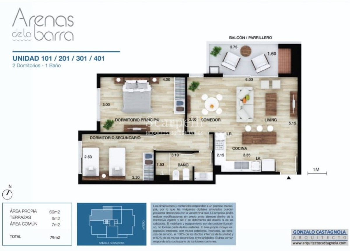 Apartamento ID.30927 - Estrene Diciembre 2022 en Rambla de Barra de Carrasco: Primera Línea con Excelente Vista:  Arenas de la Barra.-