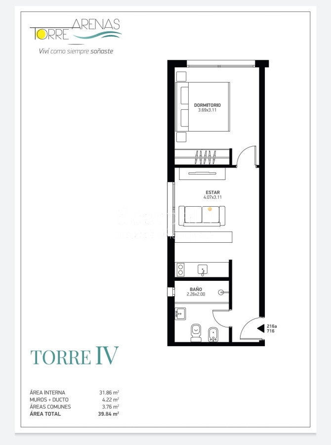 Apartamento ID.37910 - Torre Arenas: 1 dormitorios a Estrenar en Rambla de Malvín con todos los Amenities y Excelente Seguridad.-