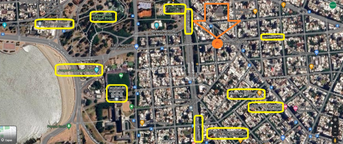 Apartamento ID.39823 - VENTA APARTAMENTO POCITOS SARMIENTO PISO ALTO 3 DORMITORIOS 2 BAÑOS GARAGE
