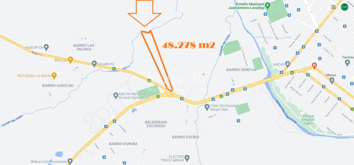 Chacra ID.12694 - Atención Desarrolladores e Inversores: En la entrada de la Ciudad de Minas Lavalleja casi 5 hás Estratégicas.-