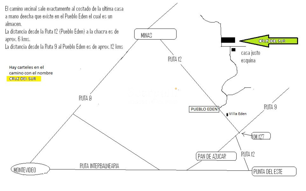 Chacra ID.16382 - Pueblo Edén: Maldonado proximo a Ciudad de Minas Lavalleja: Gran Casco con Piscina y todas las Comodidades