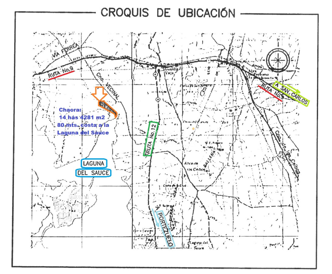 Chacra ID.24660 - Rutas 9 y 12 Chacra Laguna del Sauce Más de 14 hás en entorno inmejorable con Costa a la Laguna del Sauce