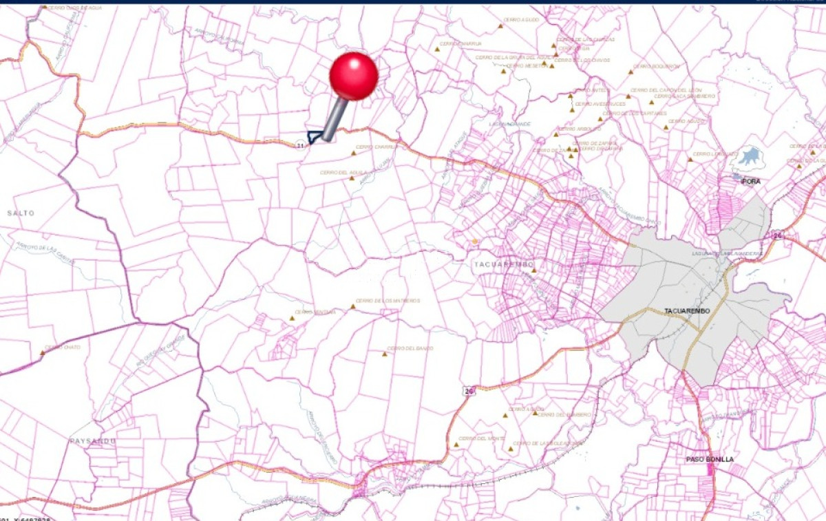 Chacra ID.39842 - Chacra muy Próximo a Ciudad de Tacuarembó en valioso entorno natural con vertiente de agua sobre Ruta Nacional 31 km. 196.-