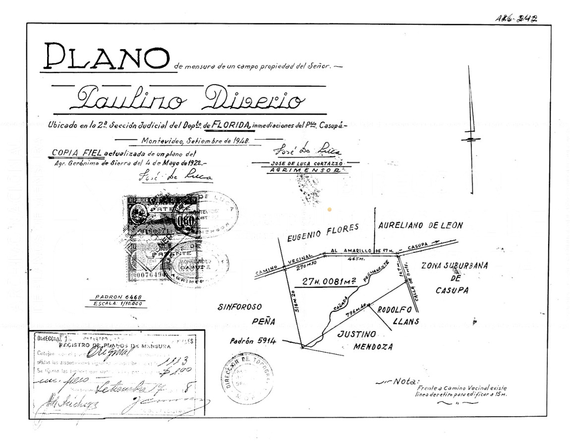 Campo Ref.26690 - Campo 22 hás prox. Ruta 7  lindero a Casupá Florida.-