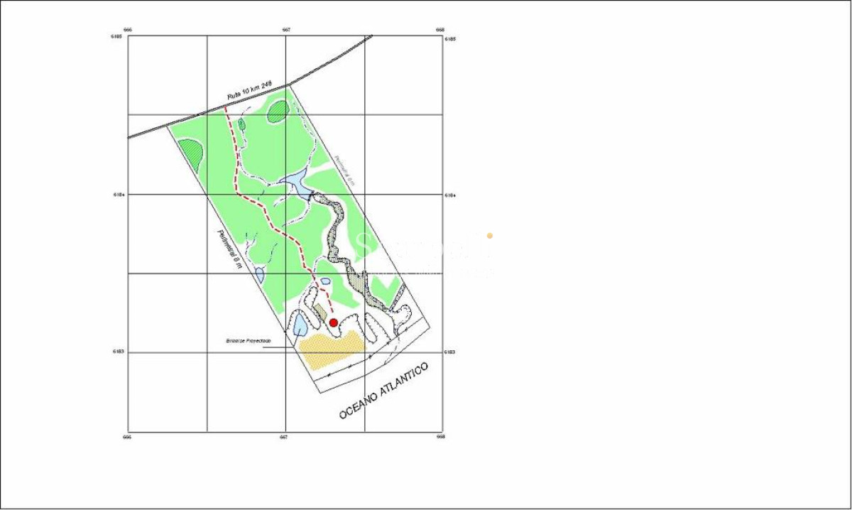 Campo Ref.46797 - Importante Chacra Marítima Proximo Cabo Polonio Uruguay con Playa practicamente privada en casi 1 km. de extensión frente al Océano Atlántico.-