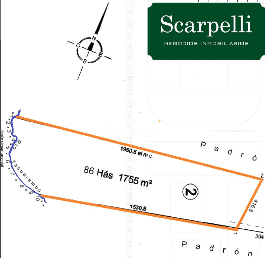 Campo Ref.50474 - VENTA CAMPO RIVERA 86 Hás Costa Rio Tacuarembó Ideal Invernada