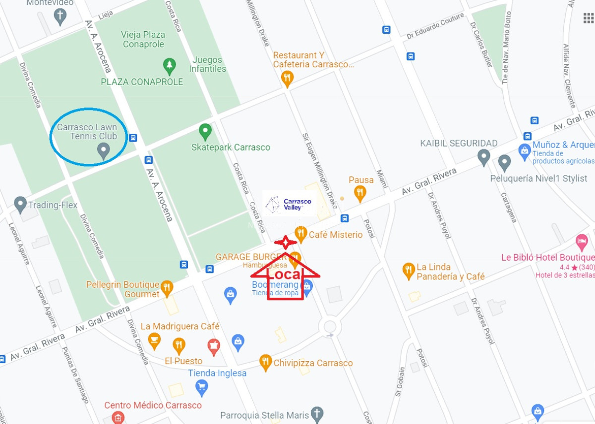 Local Comercial ID.31789 - Alquiler Local Esquina Proximo a Av . Arocena y Av. Rivera Frente al mas importante centro de Oficinas en Carrasco a inagurarse proximamente !