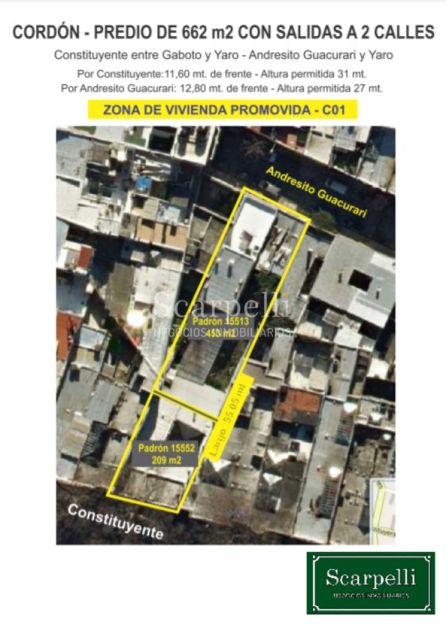 Terreno ID.34546 - VENTA TERRENO CORDÓN SUR FRENTE A 2 CALLES