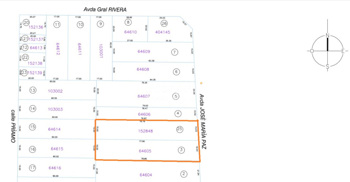 Terreno ID.40097 - Venta 2 Padrones juntos con Altura Centro Comercial Punta Gorda Próximo y Colegio Santa Rita.-