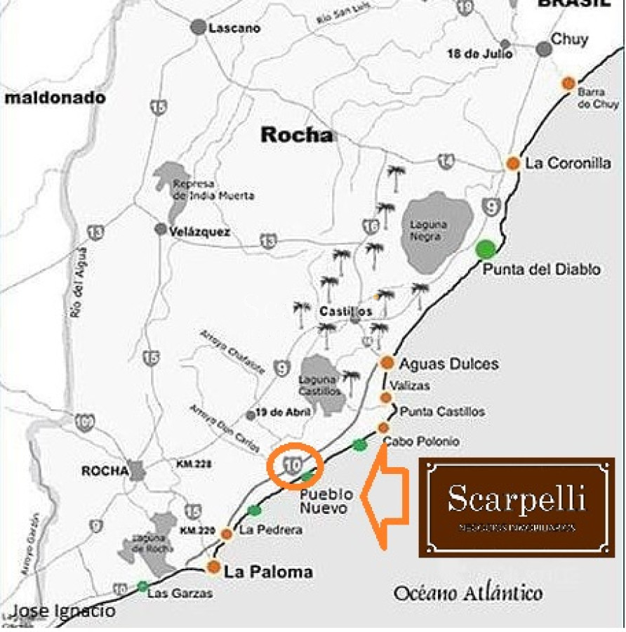 Terreno ID.40273 - VENTA DE 22 SOLARES EN PUEBLO NUEVO PRÓXIMO CABO POLONIO FRENTE AL OCÉANO ROCHENSE