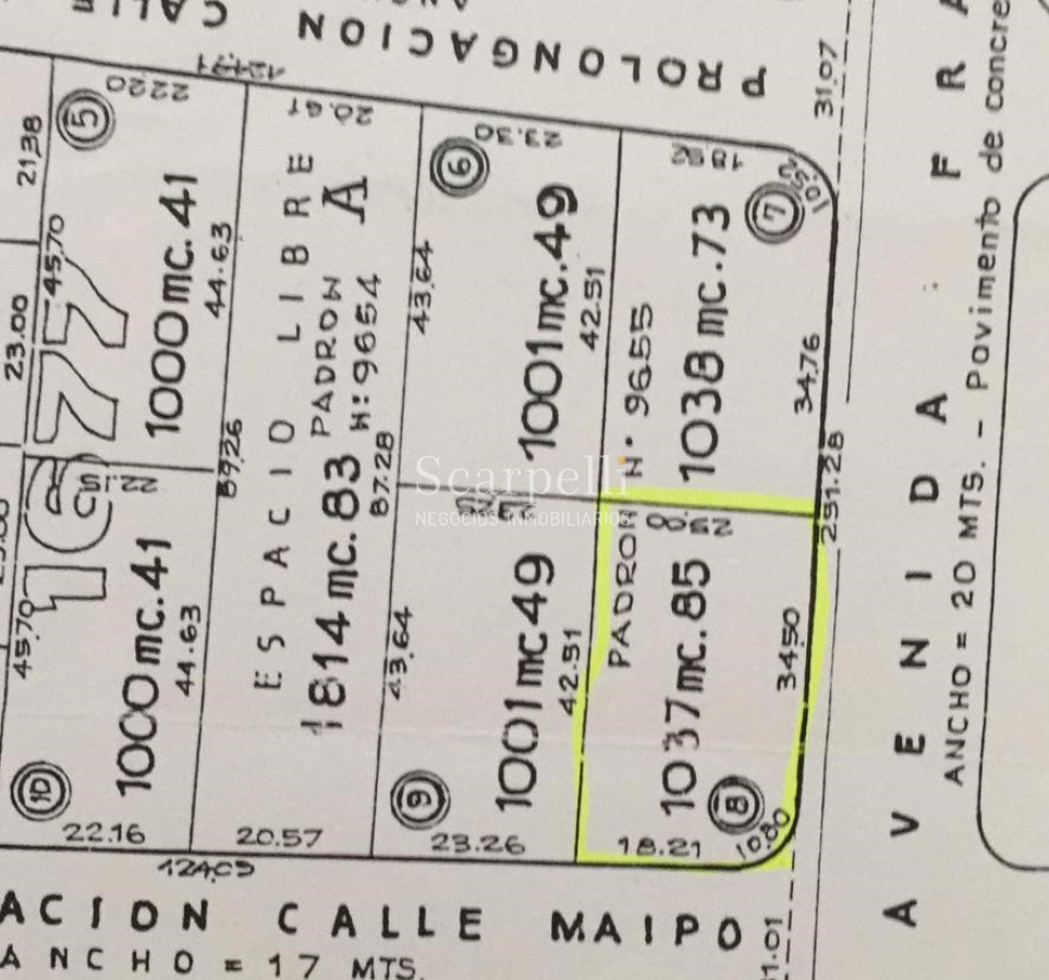 Terreno ID.10545 - Oportunidad Terreno en Parada 8 de La Mansa inserto en Vecindario de Gran Categoría