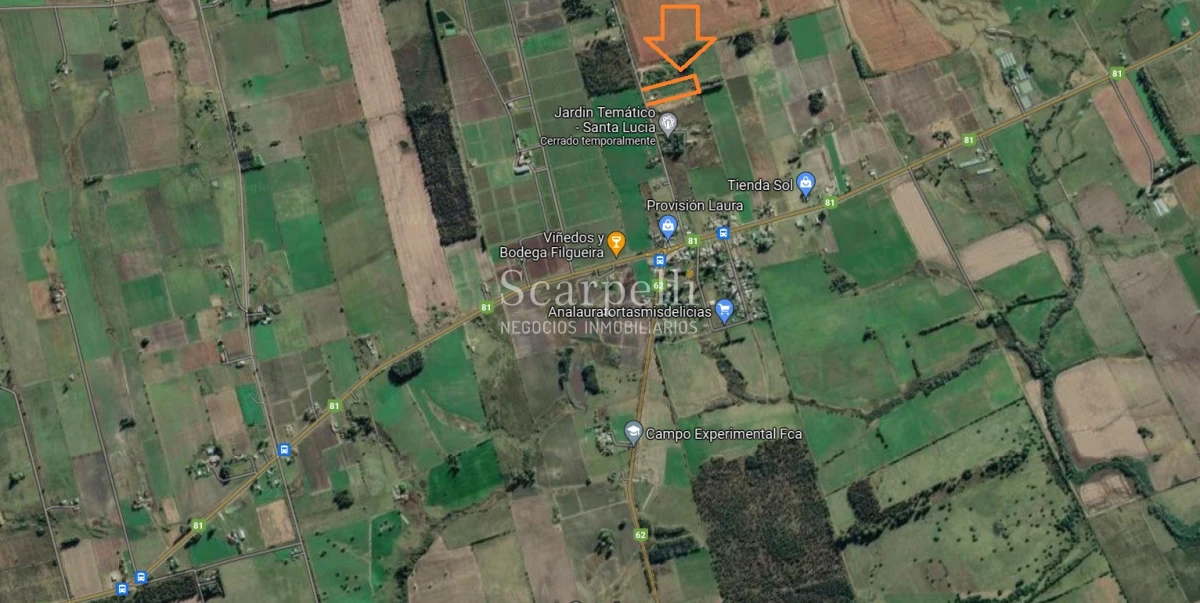 Terreno ID.33844 - VENTA TERRENO DEPARTAMENTO de CANELONES 1 HÁ  388 m2       EMPALME RUTAS Ruta 81 con Ruta 62 .-