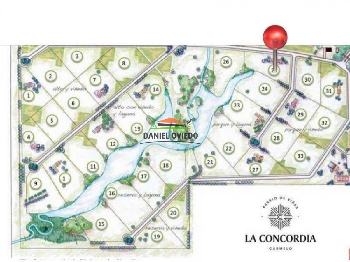 Terreno ID.6 - Lote de 6.475 M2 en Barrio Privado La Concordia en venta con Costa a Laguna Interna