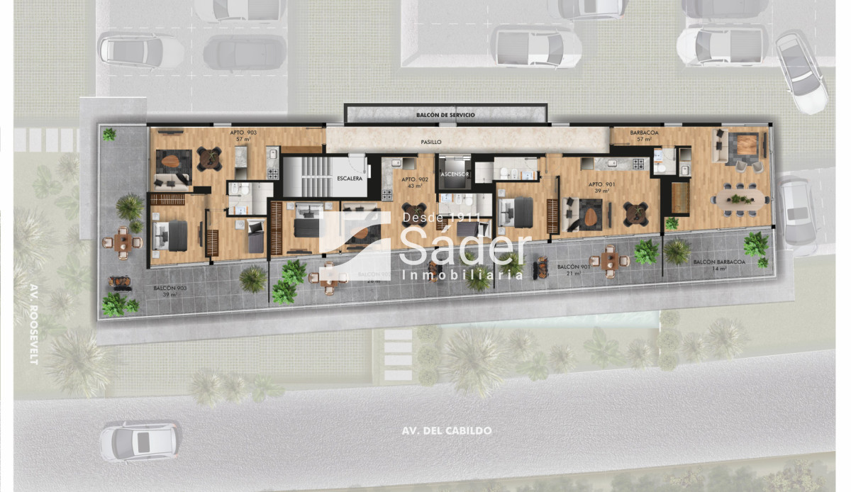 Apartamento ID.4781 - Apto en Pozo de 1 Dormitorio en Último Piso con Balcón 