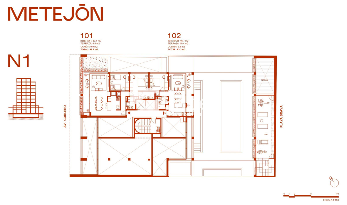 Apartamento ID.4691 - 1 dormitorio con balcón amplio en Península