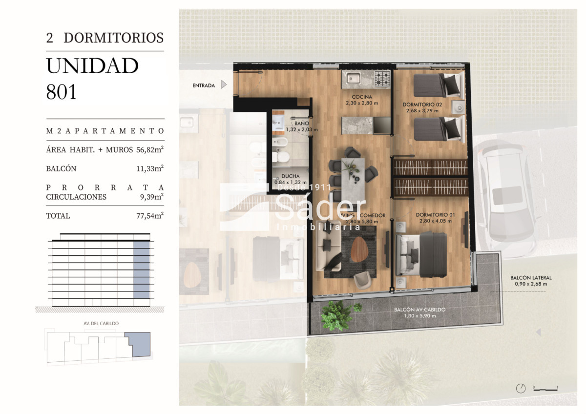 Apartamento ID.4787 - Apto 2 Dorm en Pozo con Vista Despejada hacia el Mar de la Mansa. Vivienda promovida 